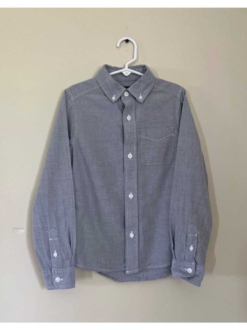 Place Boys Small 5/6 Blue Long Sleeve Button Down Oxford Dress Shirt